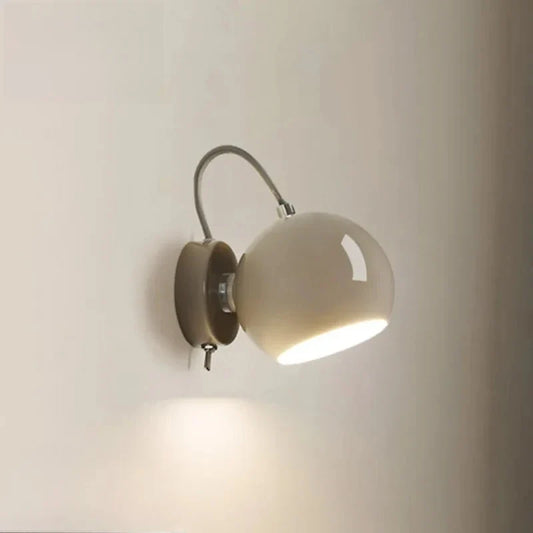Wall Lamp | Nordic Cream Adjustable Dome | Indoor Sconce Light
