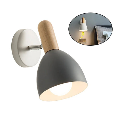 Wall Lamp | Nordic Wooden Adjustable | Bedside Indoor Sconce Light