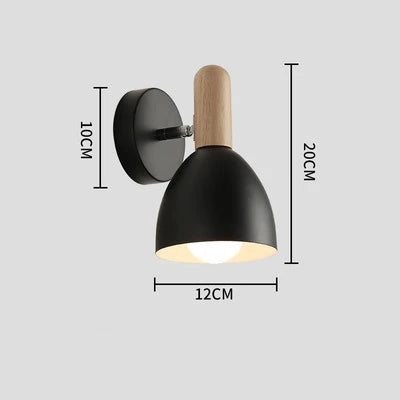 Wall Lamp | Nordic Wooden Adjustable | Bedside Indoor Sconce Light