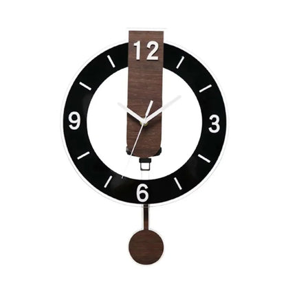 Wall Clock | Minimalist Pendulum Design | Modern Acrylic & Wood Decor