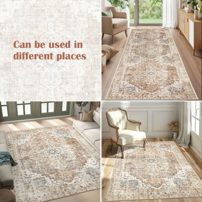 Medallion Rug | Heritage Foldable Non-Slip Oriental Style Carpet