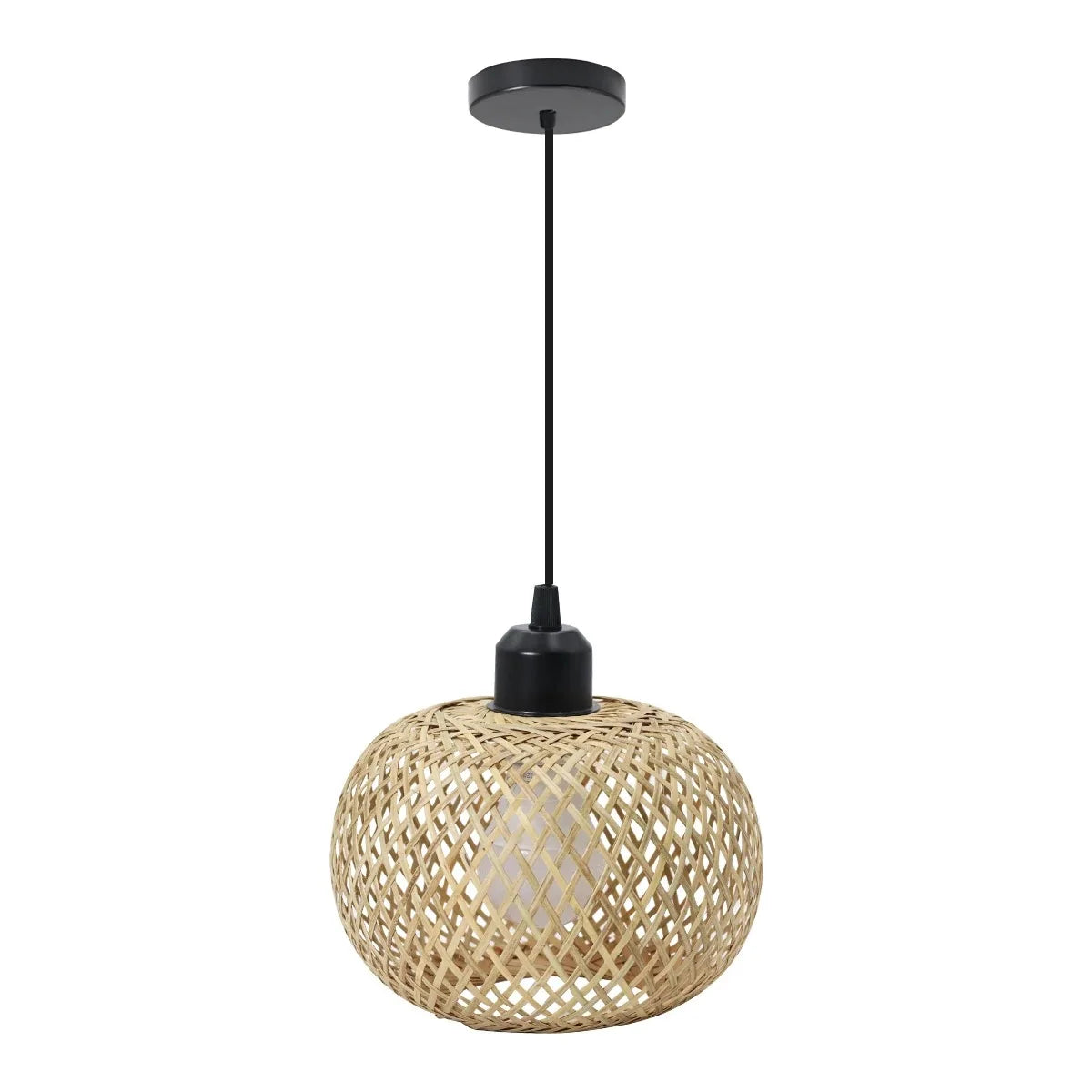 Bamboo Ceiling Lamp | Handwoven Rattan LED Light Fixture - Natura