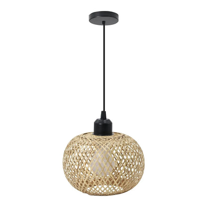 Bamboo Ceiling Lamp | Handwoven Rattan LED Light Fixture - Natura