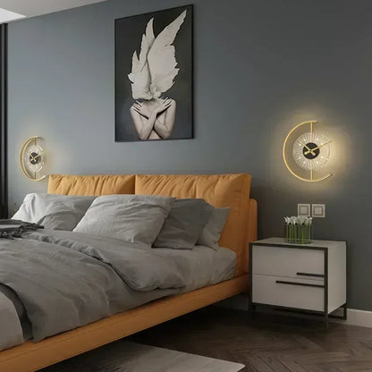 LED Wall Clock Lamp | Post-Modern Sconce Design for Home Decor - Lunaris