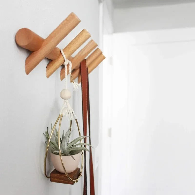 Wall Rack | Solid Oak Wooden Organiser | Mounted Storage Shelf - Maeve