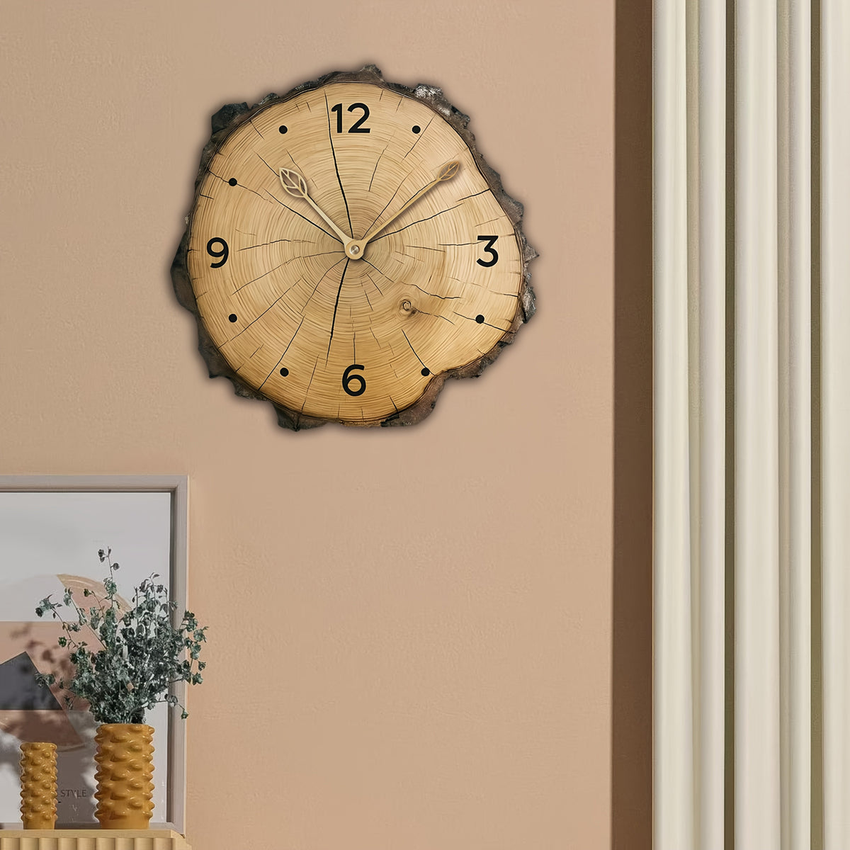 Wall Clock | Rustic Wood Slice Natural Log Design | Home Decor