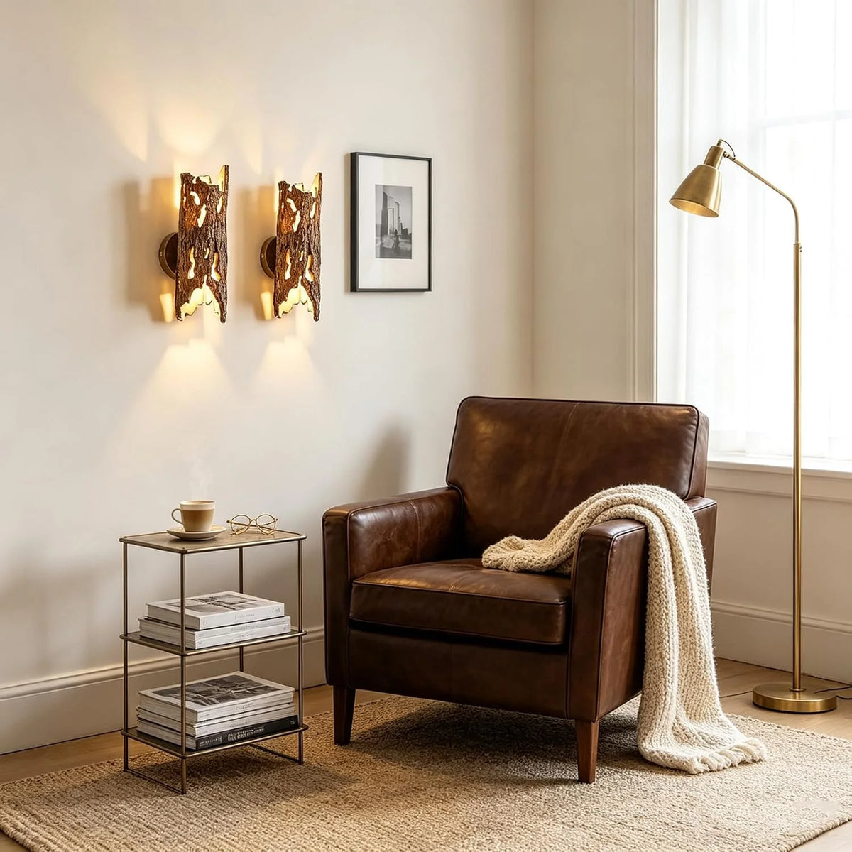 Wabi-Sabi Hollow Deadwood Resin Wall Lamp, 2-Light Wall Sconce