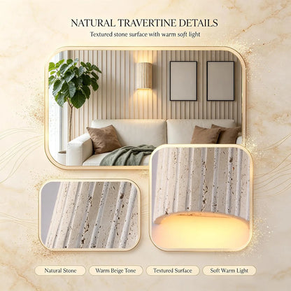 Up & down Natural Stone Wall Sconce, Modern Indoor Wall Light Fixture