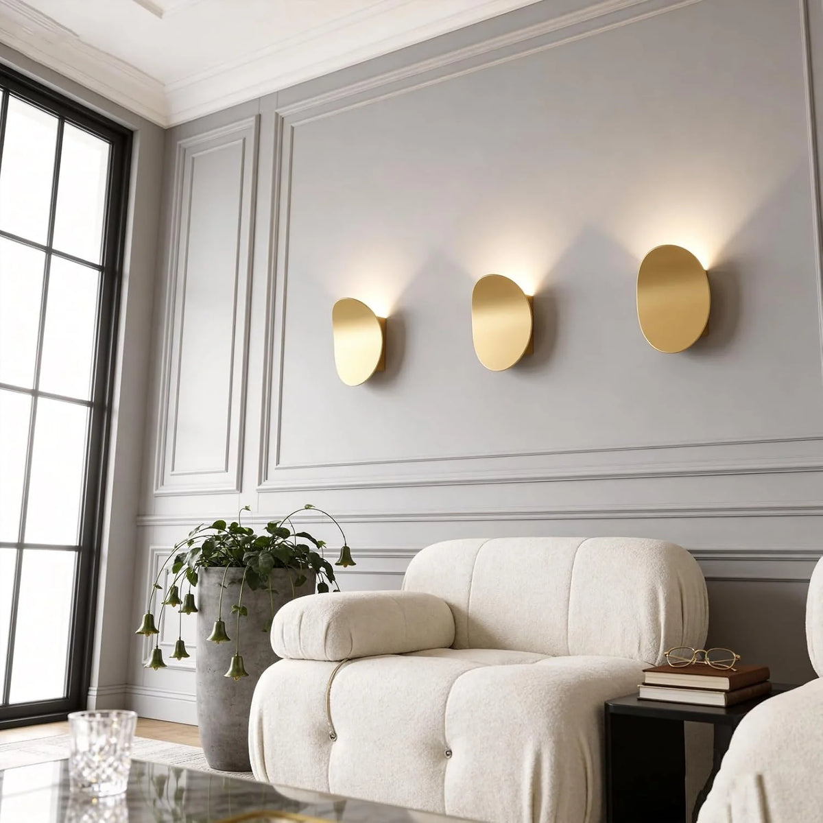 Modern Minimalist Arc LED Wall Sconce, Gold 5W Warm White 3000K