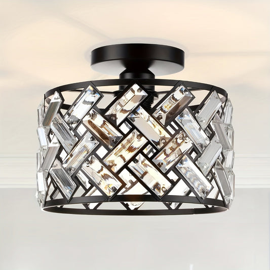 Crystal Ceiling Light | Modern Semi-Flush Mount | Elegant Decorative Fixture