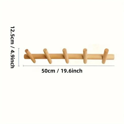 Wall Rack | Solid Oak Wooden Organiser | Mounted Storage Shelf - Maeve