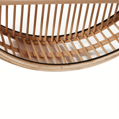 Bamboo Wall Shelf | Round Handmade Boho Floating Organizer for Home Decor
