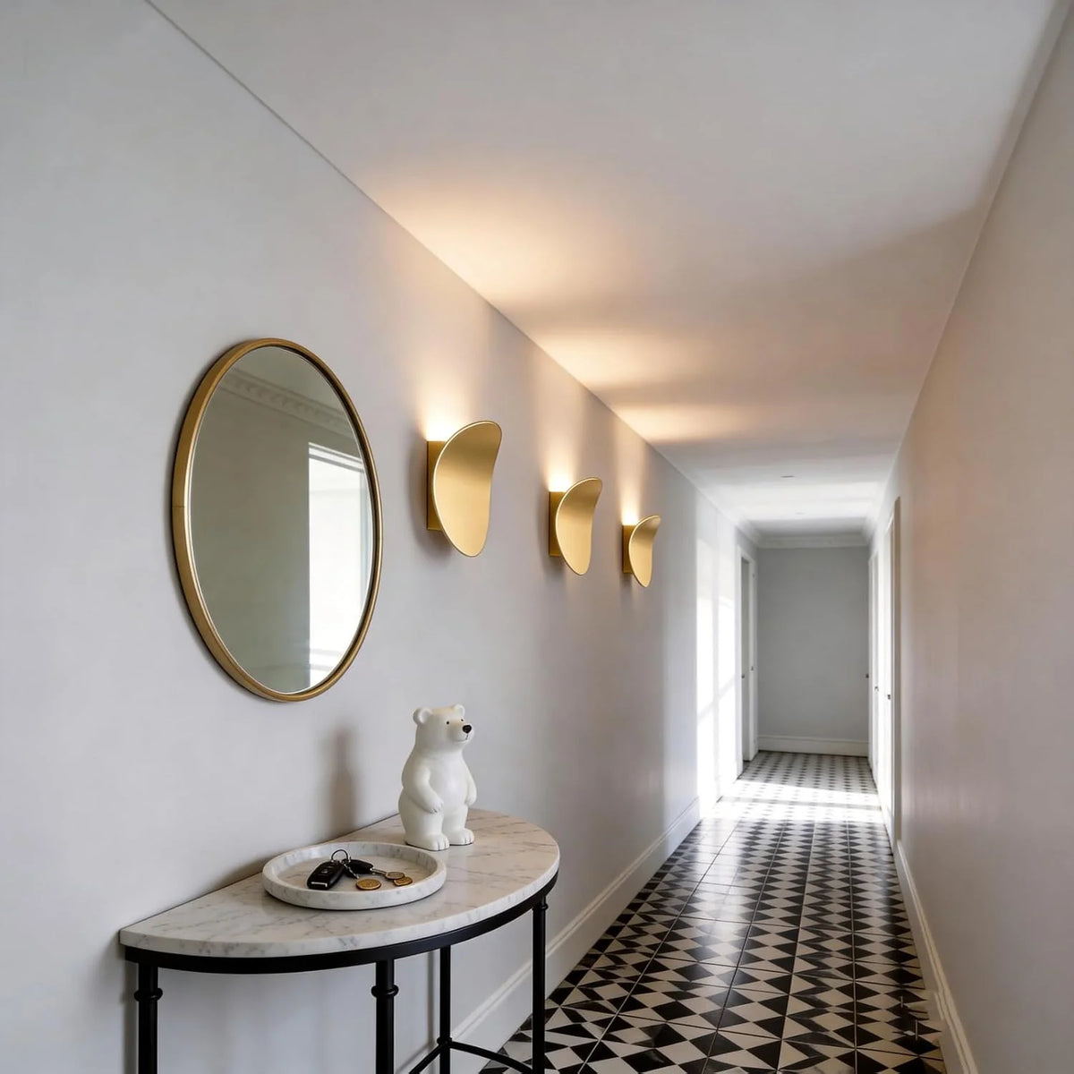 Modern Minimalist Arc LED Wall Sconce, Gold 5W Warm White 3000K