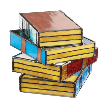 Book Lamp | Stained Glass Handcrafted Art Lighting | Decorative Accent