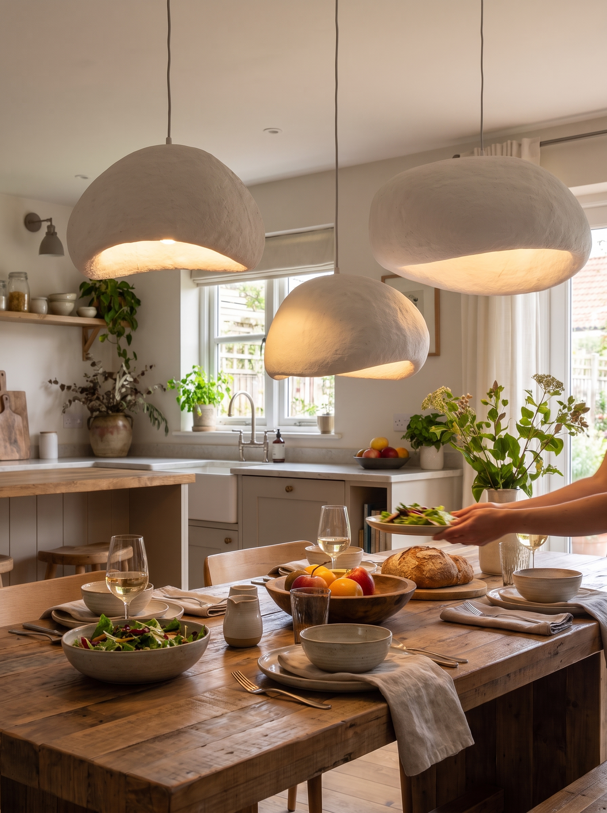 Zenith glow chandelier lighting a dining table