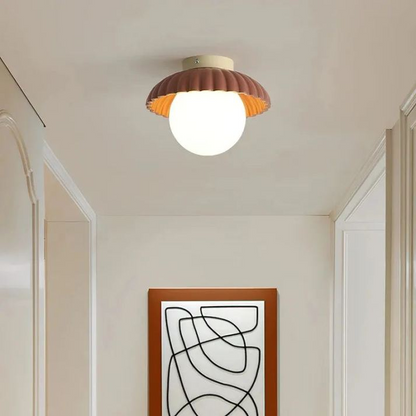Ceiling Light | Iron Hallway Modern Glass & Metal Flush Mount