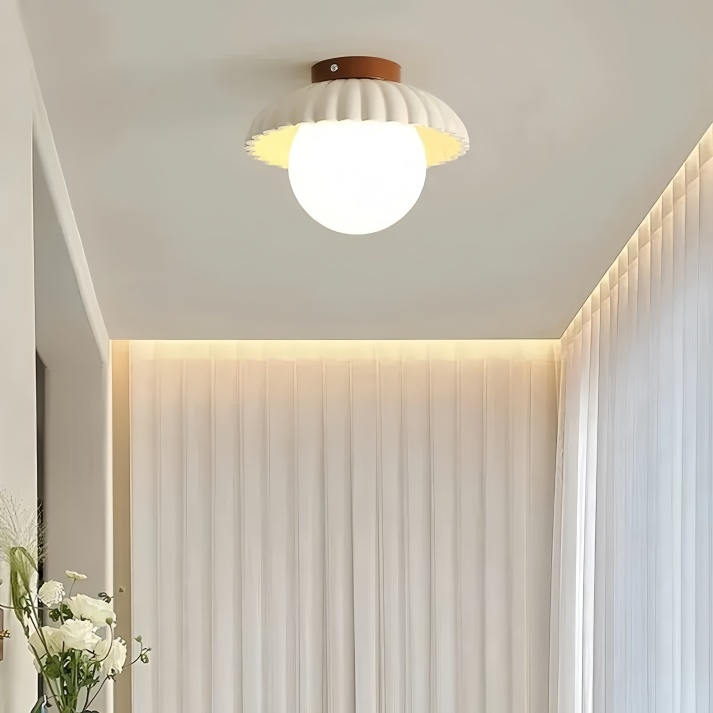 Ceiling Light | Iron Hallway Modern Glass & Metal Flush Mount