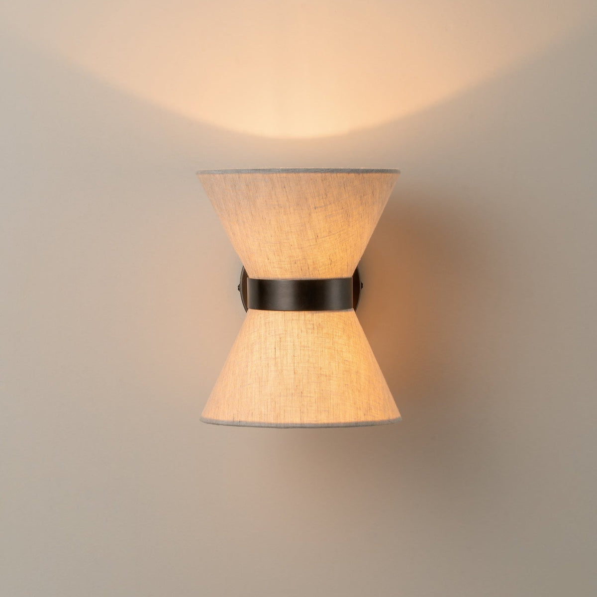 Wall Light | Bronze & Linen | Classic Modern Elegant Indoor Sconce