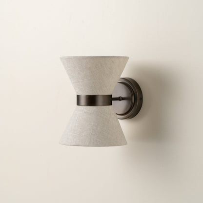 Wall Light | Bronze & Linen | Classic Modern Elegant Indoor Sconce
