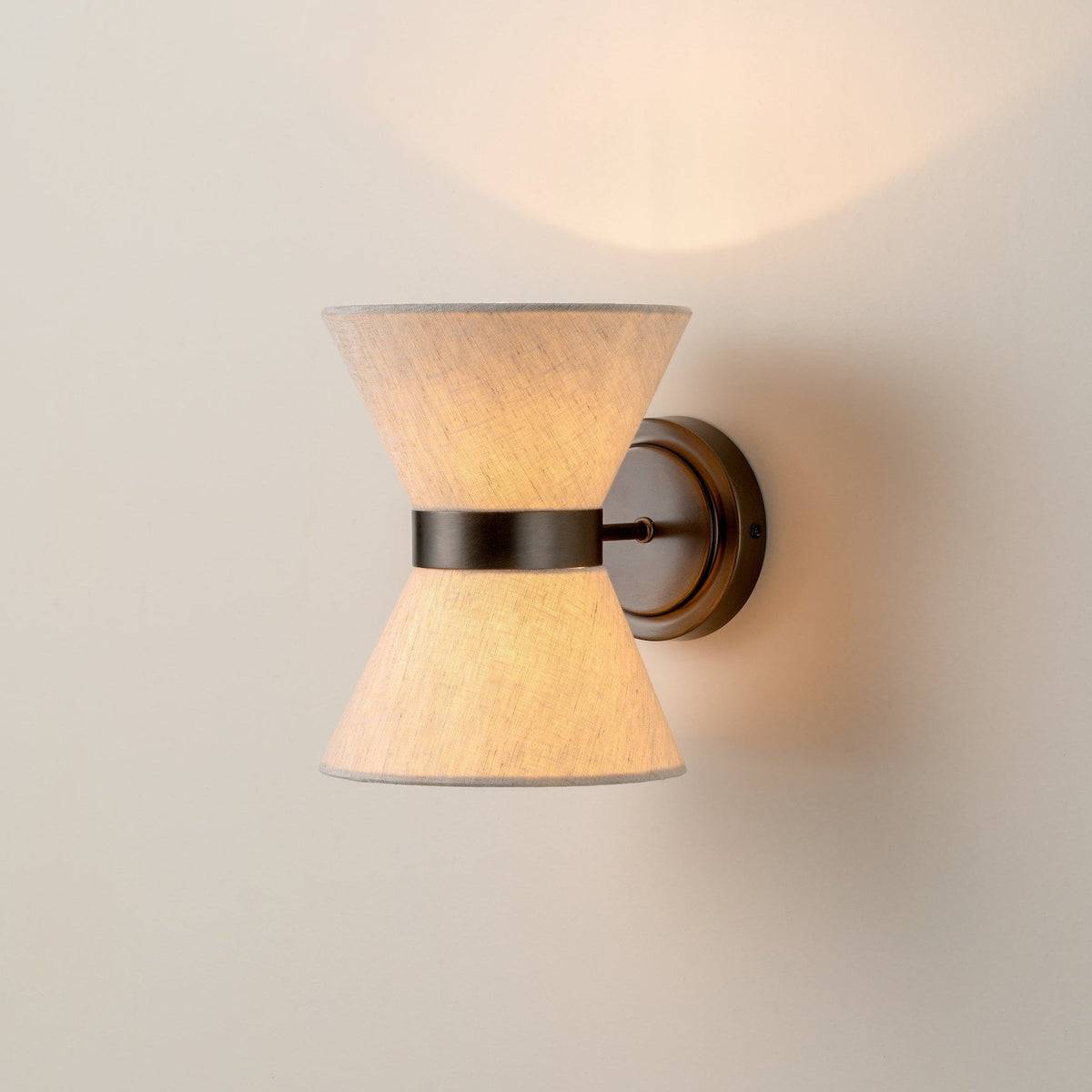 Wall Light | Bronze & Linen | Classic Modern Elegant Indoor Sconce