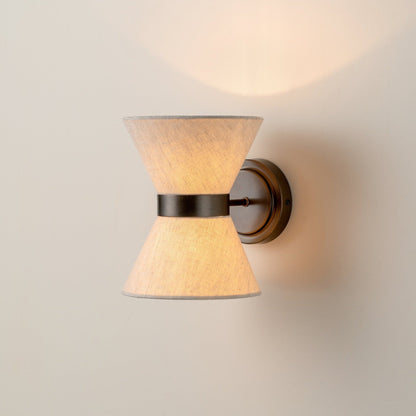 Wall Light | Bronze & Linen | Classic Modern Elegant Indoor Sconce