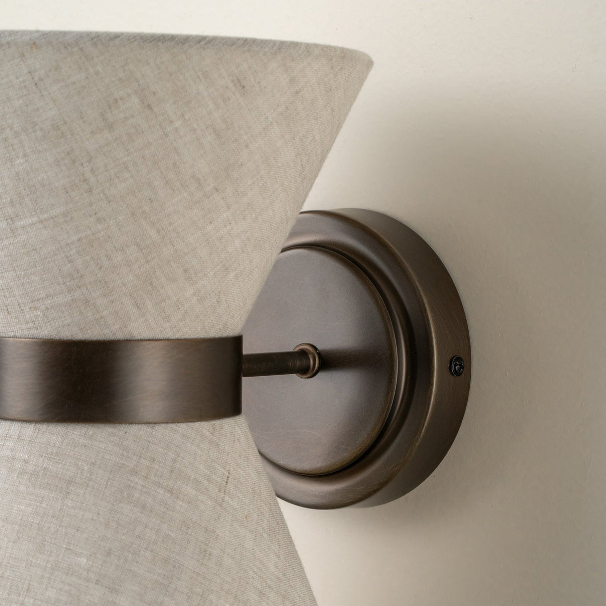 Wall Light | Bronze & Linen | Classic Modern Elegant Indoor Sconce