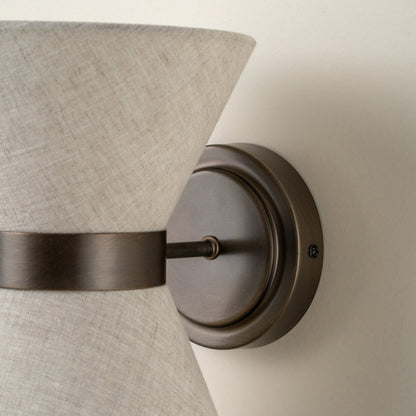 Wall Light | Bronze & Linen | Classic Modern Elegant Indoor Sconce