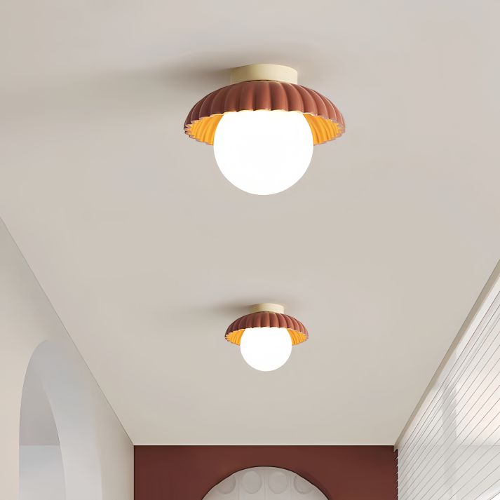 Ceiling Light | Iron Hallway Modern Glass & Metal Flush Mount